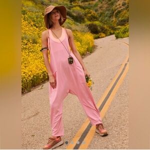 Free People Movement Hot Shot Onesie In pink peach bud Size Large